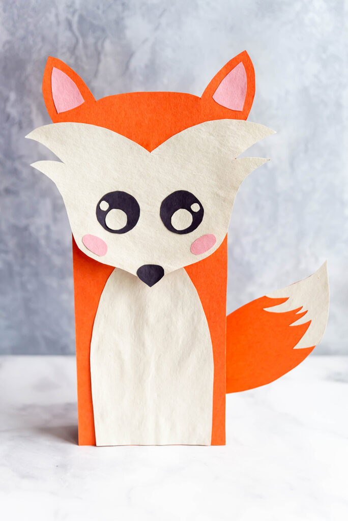 fox paper bag puppet
