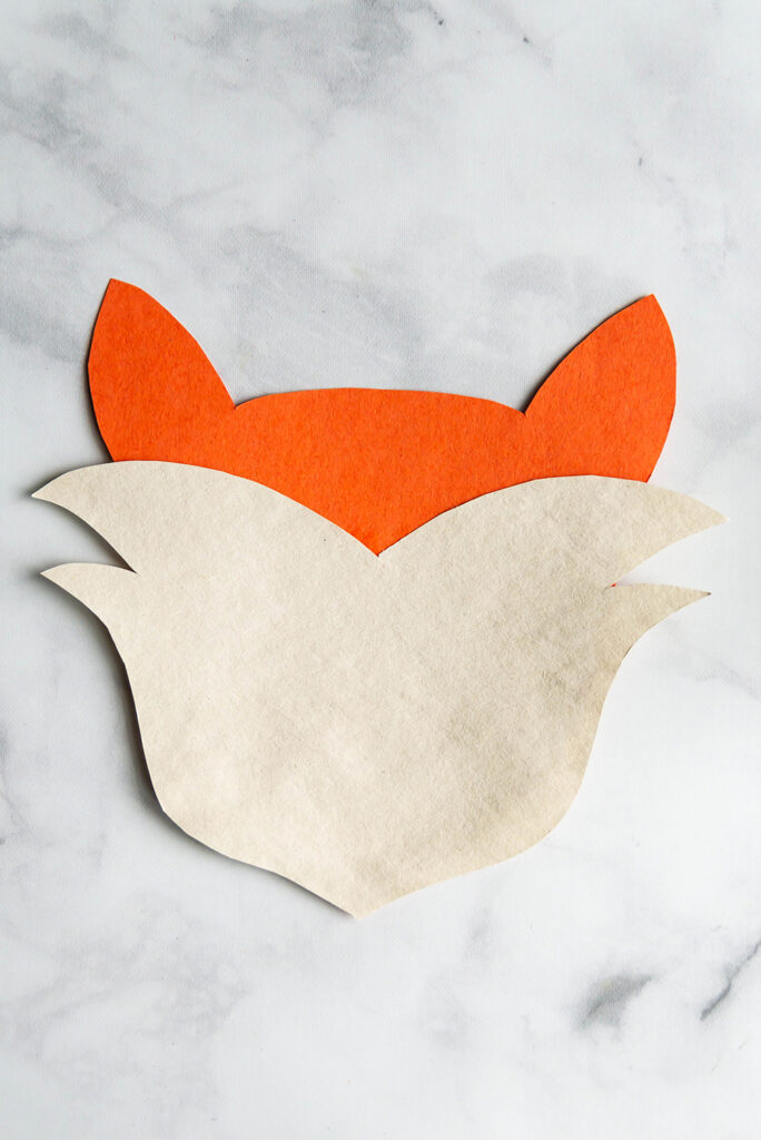 fox paper bag puppet - head