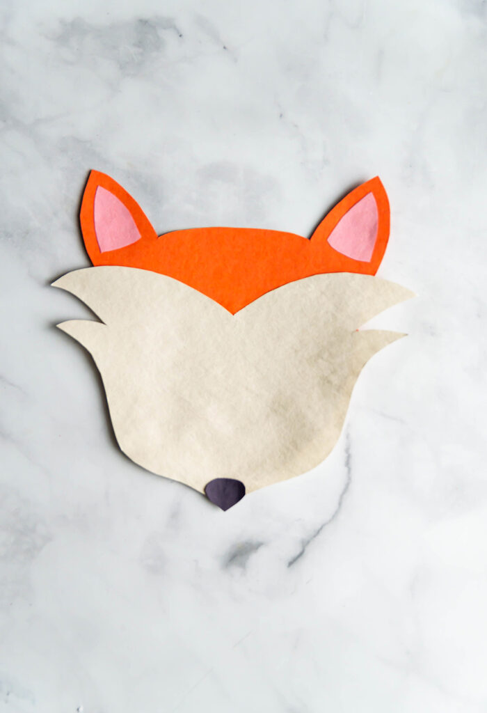 fox paper bag puppet - head 2