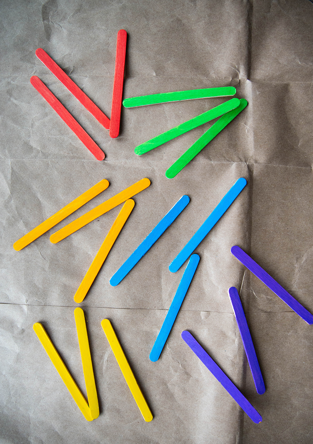rainbow popsicle stick craft - sticks