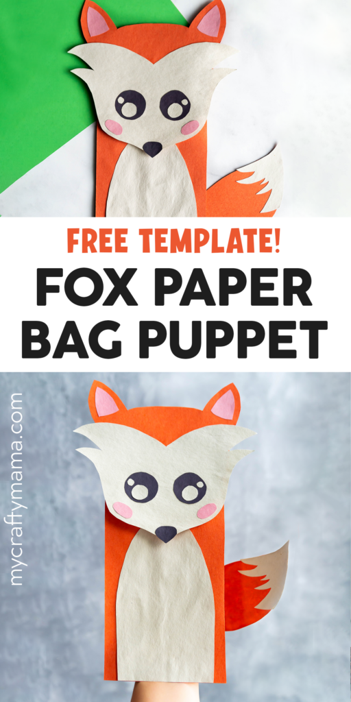fox paper bag craft pin