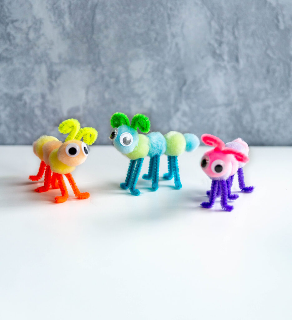Easy Pastel Pom Pom Caterpillar Craft - My Crafty Mama