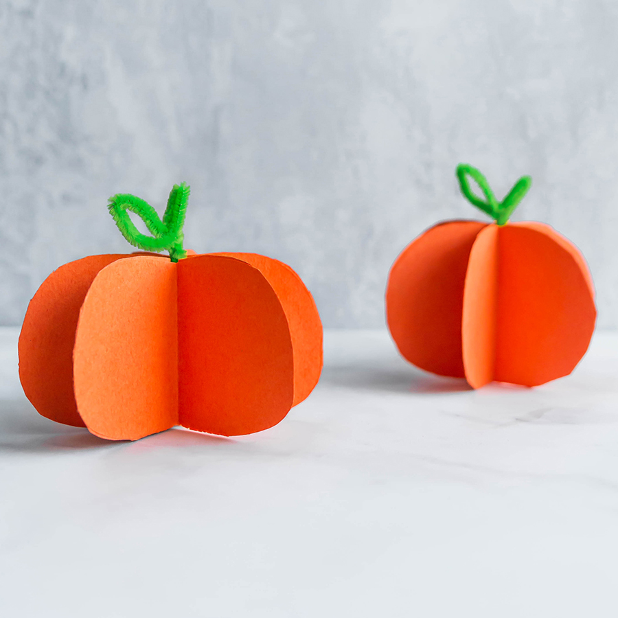 Simple 3D Paper Pumpkin Craft