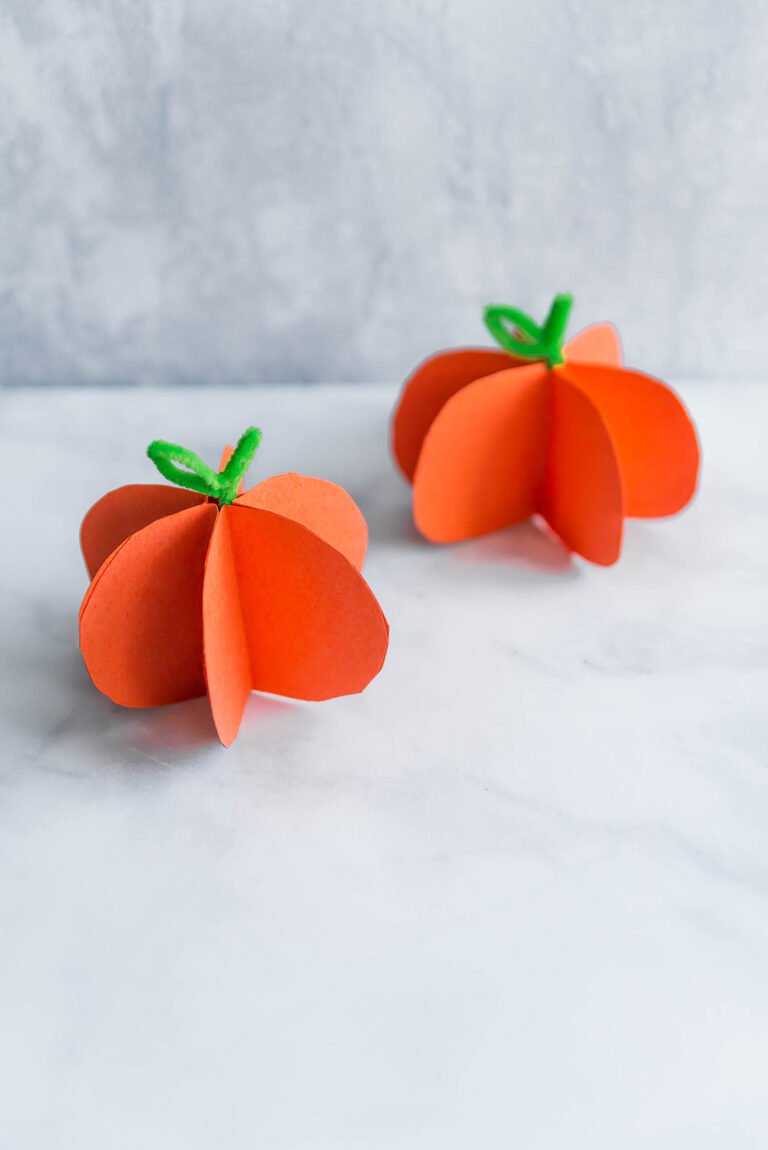 Simple 3D Paper Pumpkin Craft My Crafty Mama
