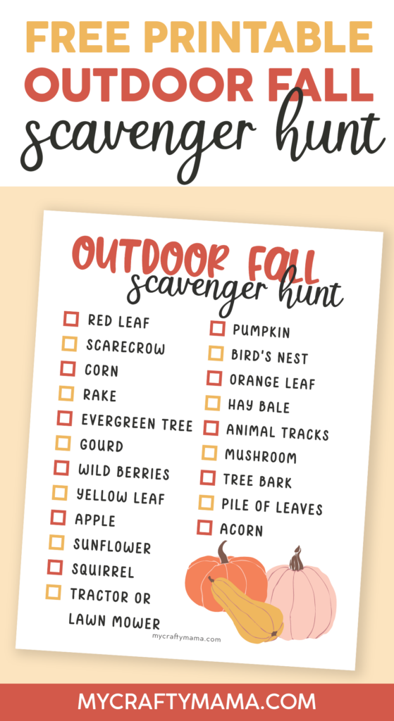 Free Outdoor Fall Scavenger Hunt Printable - My Crafty Mama