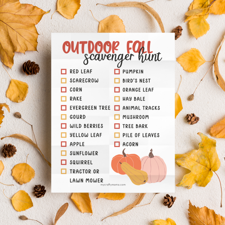 Outdoor Fall Scavenger Hunt Printable